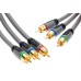 1.2m RGB Component Video HD Cable Lead YpbPr GOLD 4 feet   Rocketfish  RF-G1207